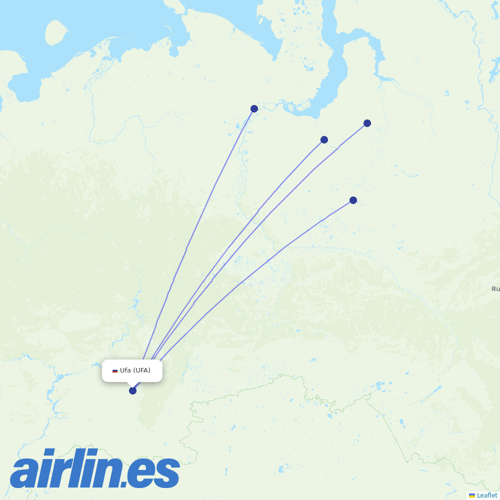 Yamal Airlines at UFA route map