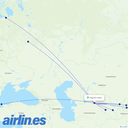 Uzbekistan Airways at UGC route map