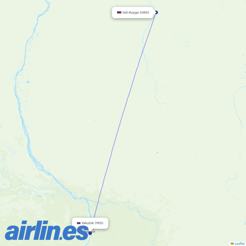 Polar Airlines at UKG route map