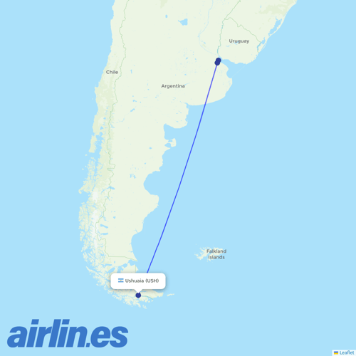 Felix Airways at USH route map