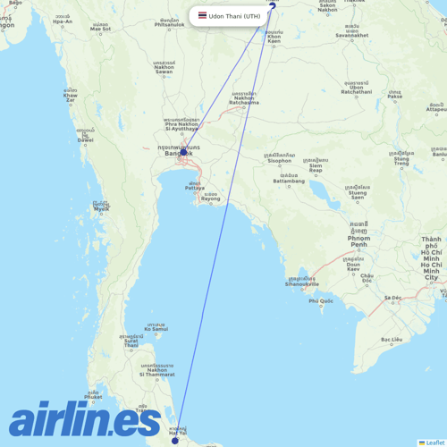 Thai Lion Air at UTH route map