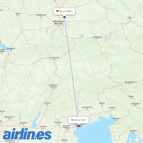 Air Dolomiti at VCE route map