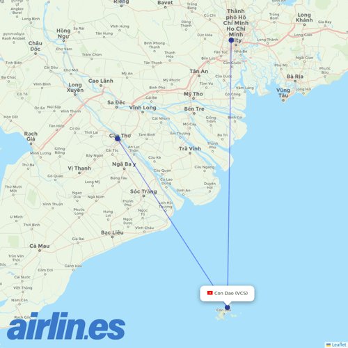 Vietnam Airlines at VCS route map