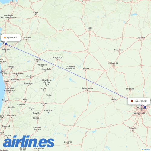 Air Europa at VGO route map