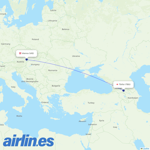Georgian Airways at VIE route map