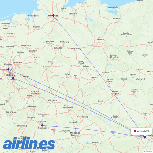 Eurowings at VIE route map