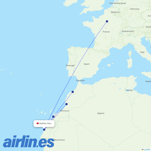 Royal Air Maroc at VIL route map
