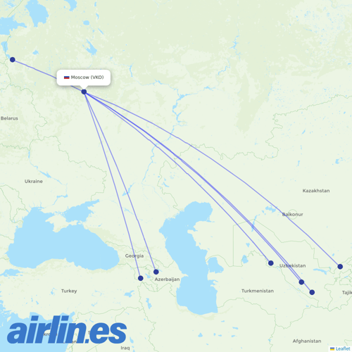 Azimuth Airlines at VKO route map