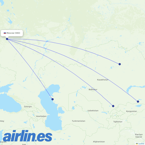 SCAT Airlines at VKO route map