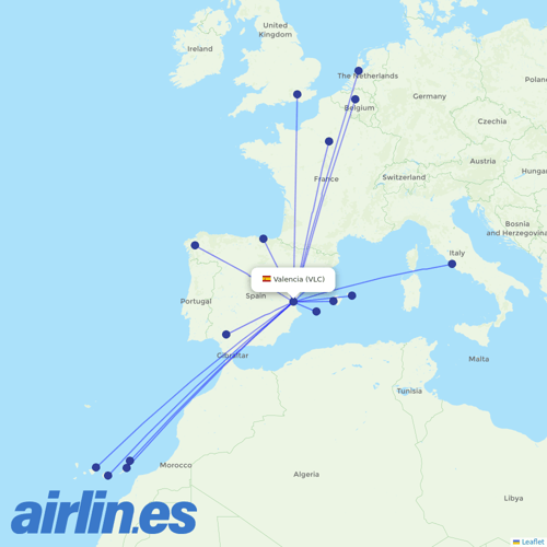 Vueling at VLC route map