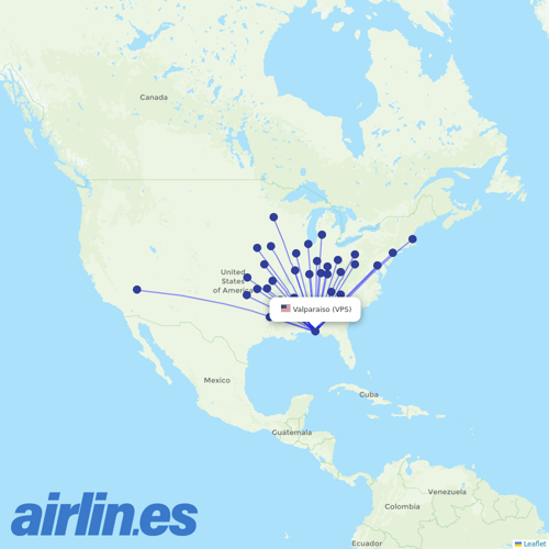 Allegiant Air at VPS route map