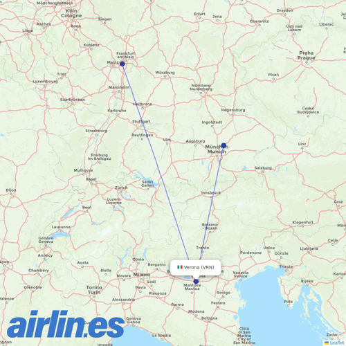 Air Dolomiti at VRN route map