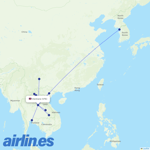 Lao Airlines at VTE route map