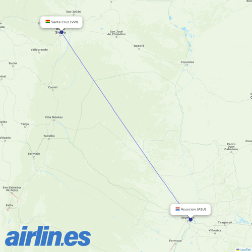 Silk Way Airlines at VVI route map