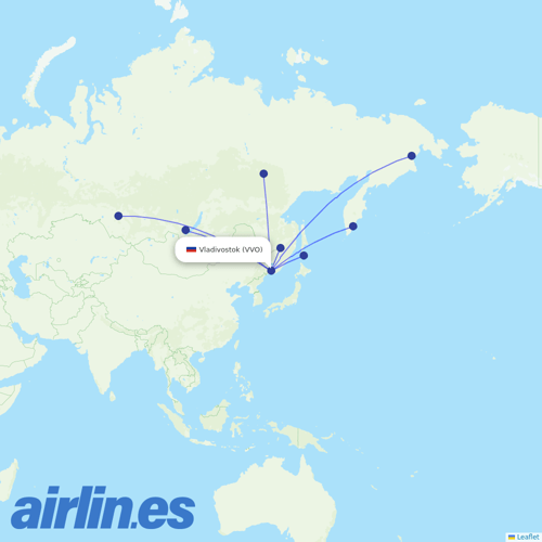 S7 Airlines at VVO route map