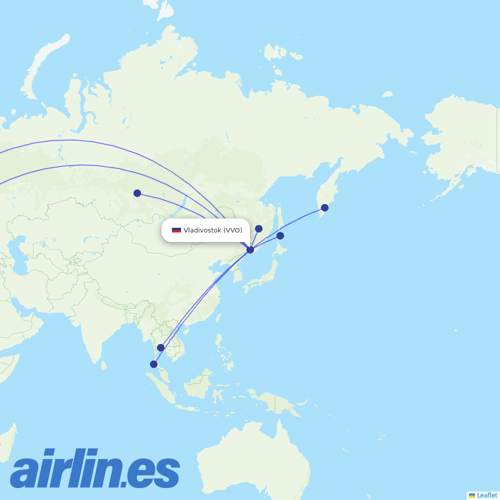 Aeroflot at VVO route map