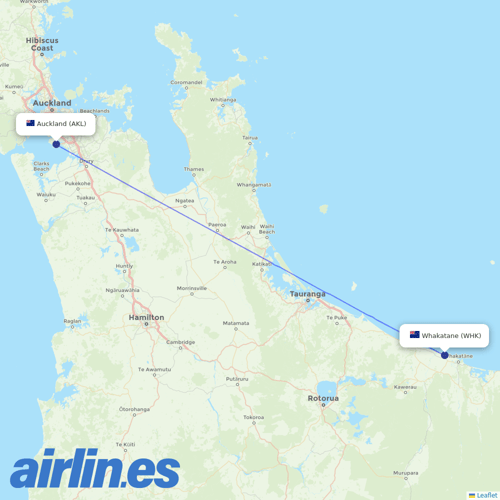 Air Chathams at WHK route map