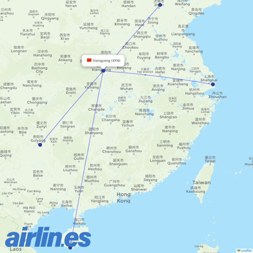 Suparna Airlines at XFN route map