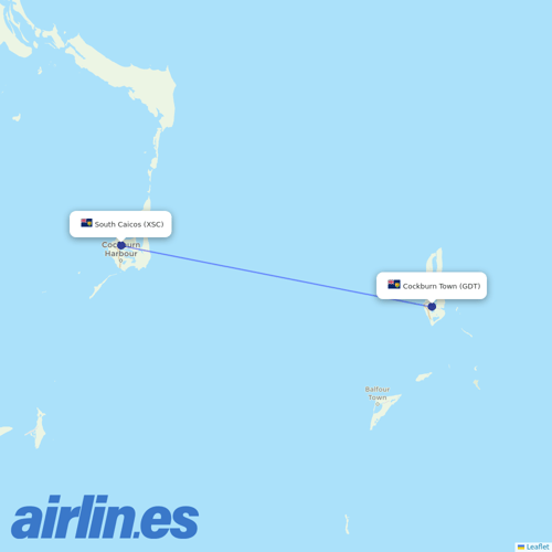 Caicos Express Airways at XSC route map