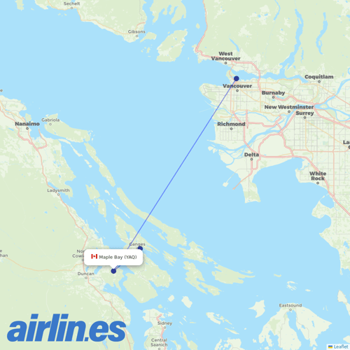 Harbour Air at YAQ route map
