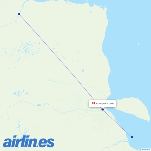 Air Creebec at YAT route map