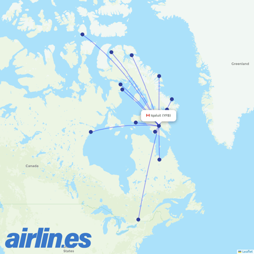 Canadian North at YFB route map