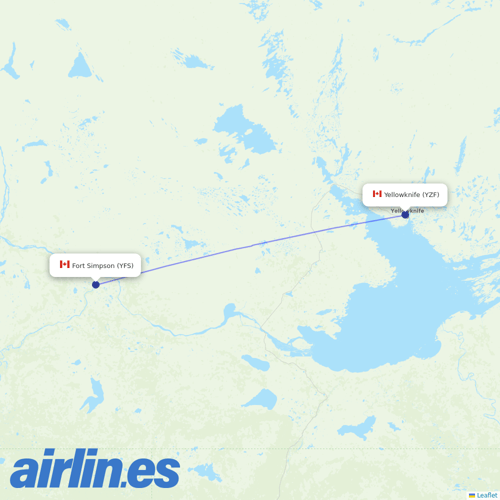Air Tindi at YFS route map