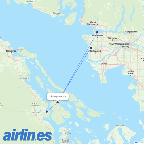 Harbour Air at YGG route map