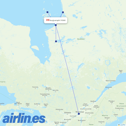 Air Inuit at YGW route map