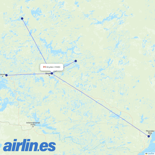 Bearskin Airlines at YHD route map