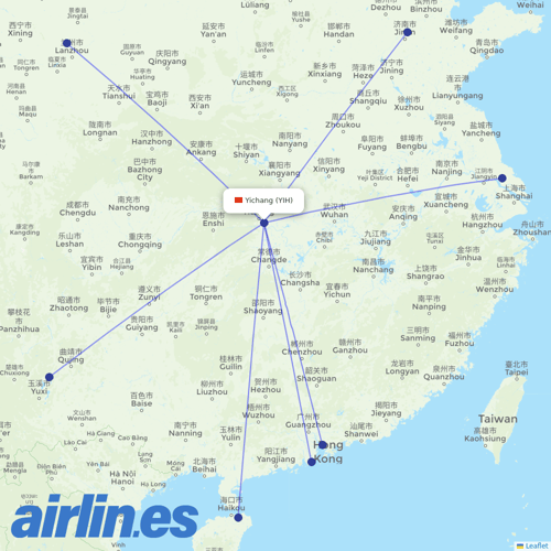 Donghai Airlines at YIH route map
