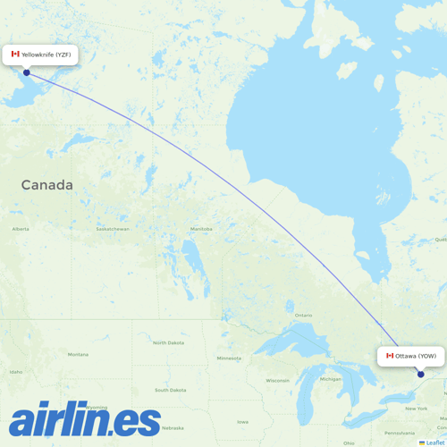 Air North at YOW route map