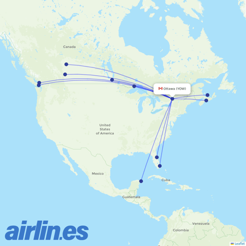 Flair Airlines at YOW route map