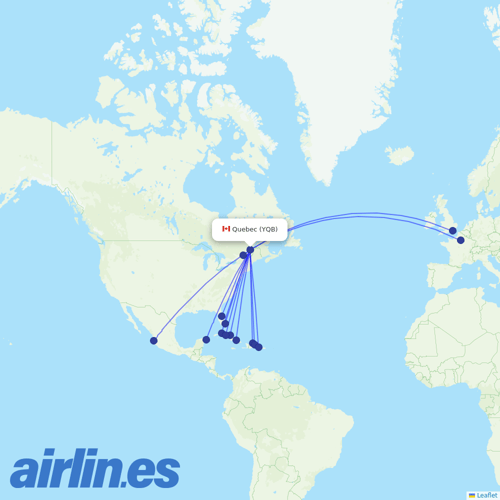 Air Transat at YQB route map