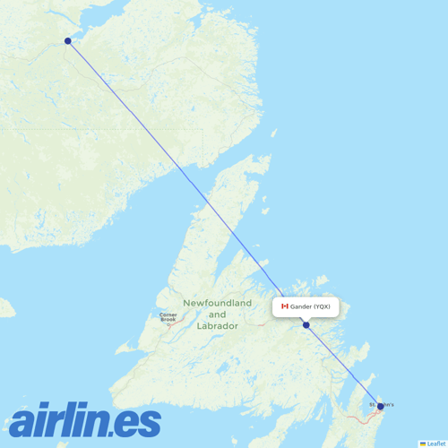 PAL Aerospace at YQX route map