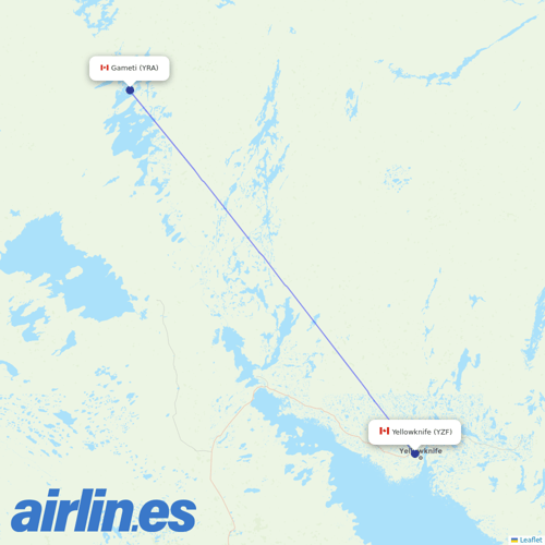 Air Tindi at YRA route map