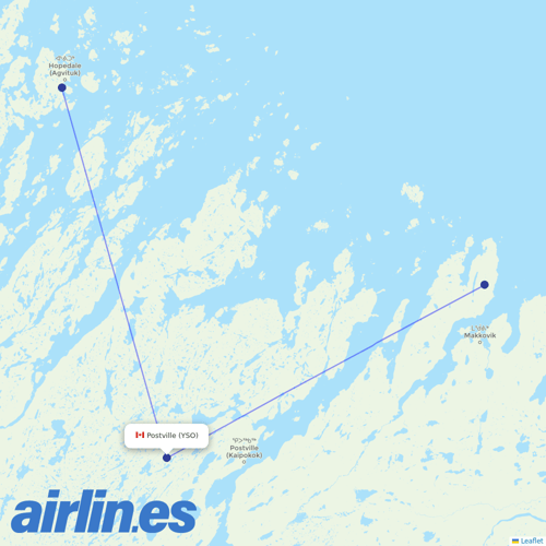 PAL Aerospace at YSO route map