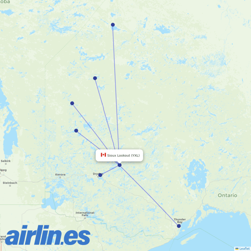 Bearskin Airlines at YXL route map