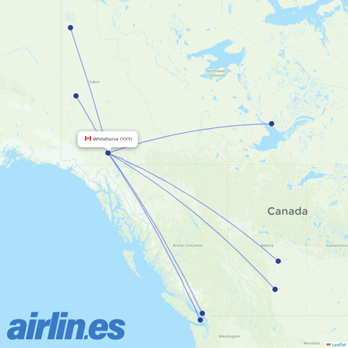 Air North at YXY route map