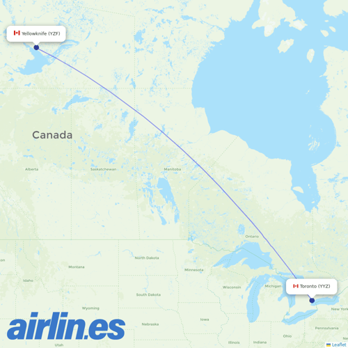 Air North at YYZ route map