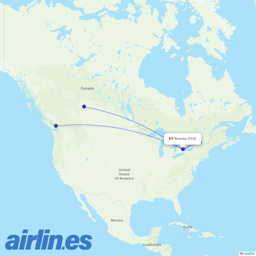 Porter Airlines at YYZ route map