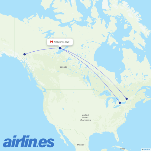 Air North at YZF route map