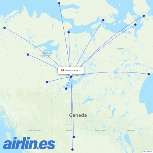 Canadian North at YZF route map
