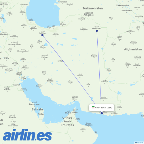 AIS Airlines at ZBR route map