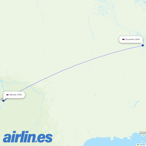 Polar Airlines at ZKP route map
