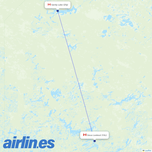 Bearskin Airlines at ZSJ route map