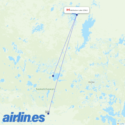 Transwest Air at ZWL route map