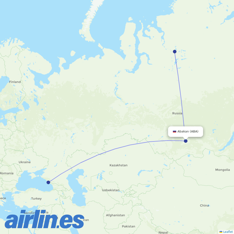 NordStar Airlines from Abakan Airport destination map
