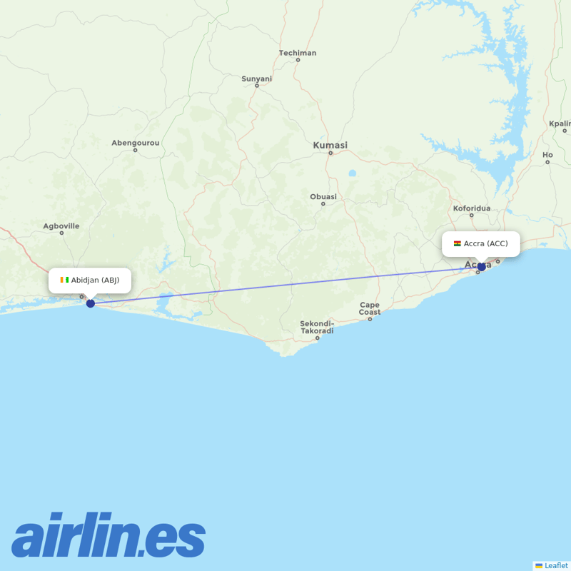 Qatar Airways from Abidjan Felix Houphouet Boigny International destination map