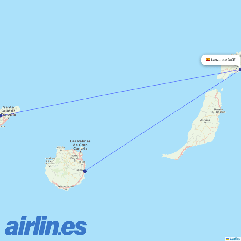 Prescott Support Company from Lanzarote Airport destination map